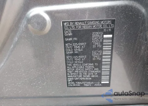 2016 Nissan Rogue S z USA, uszkodzony, nr VIN KNMAT2MT7GP609034